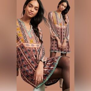 TANVI KEDIA NWOT for Anthropologie Agatha multicolor bohemian long sleeve dress